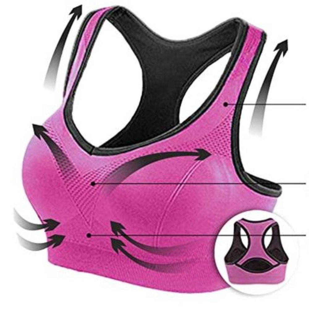 Coral high Impact Sports Bra high-impact Active Wireless Racer Back - Picture 4 of 6